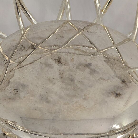 Godinger Silver Art Grape Leaf Swing Handle Silver Plate Basket - TARNISHED - Picture 3 of 10